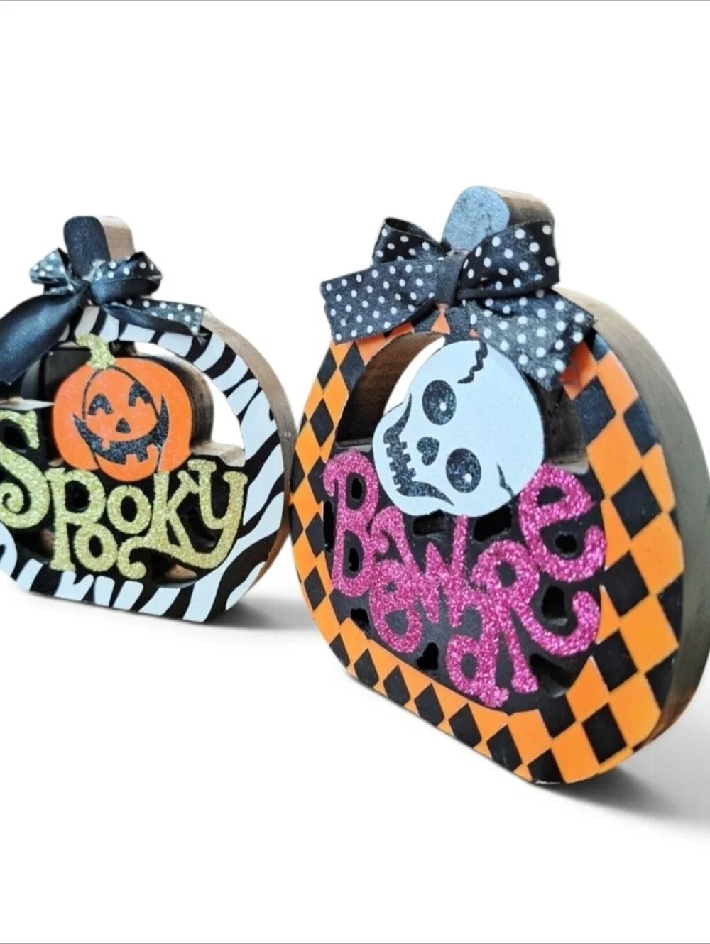Halloween Spooky Beware Pumpkin Decor Set